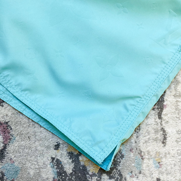 NWT $745 Louis Vuitton Men's XL Monogram Board Shorts Swim Trunks Aqua - Picture 6 of 16